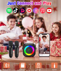 Mini Karaoke Machine  Portable Bluetooth Speaker With 2 Wireless Microphones For