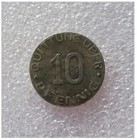 German  Ww2  - Poland Lodz Ghetto Coin - 10 Phennig