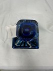 Cobalt Blue Black Swirl Art Glass Perfume Bottle Murano Style With Original Tag