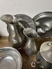 Large Vintage Pewter  Pitchers Bowls Cups  Mixed Lot 19   Lbs