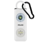 Police Personal Alarm Keychain Emergency Siren Flashlight Rechargeable White