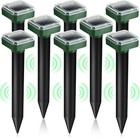 2-10pc Solar Mole Repellent Ultrasonic Pest Control Stakes Waterproof For Garden