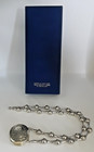 Vintage Estee Lauder Moonsilver Solid Perfume Compact Beaded Necklace