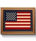 Hawone Vintage Gold Framed 10 l X 8 w Textured American Flag On Dark Background