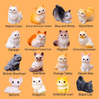 16 Pcs Mini Resin Cat Figurines - Realistic Kittens Collection For Home Decor  F