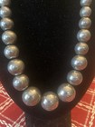 Vintage Navajo Pearl Necklace 19 5    Graduated Sterling Silver 71 G 3 4    Beads