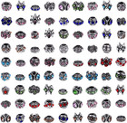 60 Pieces Assorted European Beads With Plating Silver Metal Alloy Rhinestone Lar