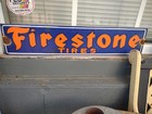 Vintage Large Firestone Tires Auto Advertising Porcelain Service Sign Gas Oil
