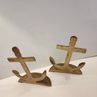 Vintage Solid Brass Nautical Anchor Bookends  Each Is 6x 4-5 8x 1-3 4   