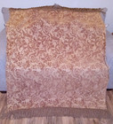 Luxury Throw Blanket Gold Tapestry With Fringe 50 X 65 Scroll Design Afghan