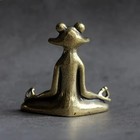 Meditation Frog Statue Brass Desktop Decor Zen Ornament Incense Holder 5x5cm
