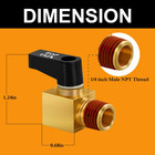Sunroad Air Compressor Valve Brass Drain Cock Ball Valve 1 4  Npt Male Thread   