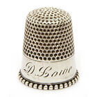 Mkd Sterling Thimble Size 7 Ketcham Mcdougall Beaded Rim Engraved Name D Lowe