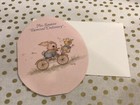 Vintage Mary Hamilton Hallmark Easter Card Bunny On Bicycle W  Chick Egg Diecut