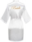 Women Satin Kimono Robe Bride Bridesmaid Sleepwear Short Wedding Party Gown