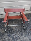Vtg Knoll Wassily Chair Mcm Swag Modern As Is Brown Chrome Mid Century Breuer