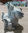 Vintage Goebel  White Skye Terrier Dogs Figurine W  Germany