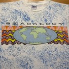 Vintage 1991 Seacology Globe World Earth Acid Wash Graphic T-shirt Usa - Large