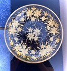 Antique Bohemian Bowl Engraved Glass Bowl-crystal-gold Enamel Intaglio Art Glass
