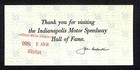 Indianapolis Motor Speedway Hall Of Fame Museum Ticket Indy 500 12369 1980