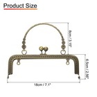 Metal Purse Frame  7  Square Kiss Lock Clasp Frame Embossed bronze 