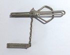 Vintage  antique   Silver Tie Bar W Secondary Clip  Scottie Scottish Terrier Dog