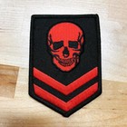 Red Skull Patch Embroidered Iron-on Military Skeleton Morale Death Emblem Devil