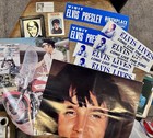 Elvis Presley Memorabilia Lot Photo Album Iron On Bumper Sticker Photo Mirror  