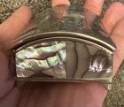 Abalone   Alpaca Silver Tone  Vintage Trinket Box 2 5 X 1 7 8 X 7 8