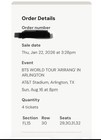 Bts World Tour    arirang    In Arlington Tx - Selling 4 Floor Seats Together  