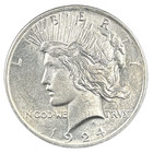 1924 Silver Peace Dollar In Stunning Mint State Bu Condition  