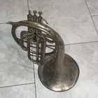 Antique 1940   s King H n  White Double French Horn Silver Plated