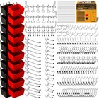 297 Piece Pegboard Hooks Kit  Peg Board Organizer Accessories With Bins For Orga