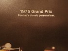 1975 Pontiac Grand Prix Fold Out Sales Brochure