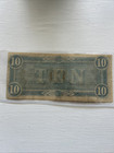 Civil War Confederate Money 10 Dollar Currency Note Csa Original