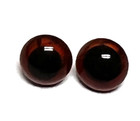 1 Pair Lt Brown   Black Glass Teddy Bear Eyes W Wire 8mm 1 4 Inch Across