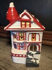 Vintage Mann 1980 Christmas Village House Ceramic Mold Hand Painted Set Retro A1