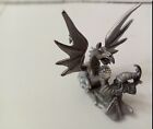 Vintage Spoontiques Pewter 4  Tall Winged Dragon  Wizard And Crystal Cmr661 1987