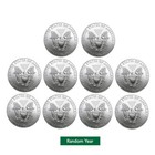 Lot Of 10 -  1 American Silver Eagle Coin 1 Oz Bu - Random Year - Us Mint