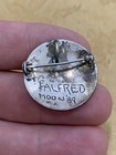 Rare   Vintage Ce Alfred Northwest Coast Native Sterling Silver Moon 1989 Pin