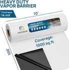Argendon 14 Mil Vapor Barrier For Crawl Space 10 x 100 plastic Sheeting Covering