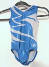 Gk Nastia Liukin Gymnastics Leotard Blue Silver Foil Size Cm