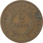 1864 Large Motto Two Cent Piece F Fine 2c Coin