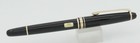 Montblanc 144 Black   Gold Fountain Pen - 1991 -new W label - 14kt Oblique M Nib