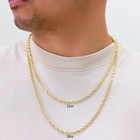10k Yellow Gold 4mm Rope Chain Laser Diamond Cut Necklace Mens Womens 16 - 30 