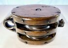 Old Vntg Lrg 35 Lbs Sailing Ship Pulley Wood Block Maritime Marine Nautical Boat