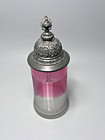Vintage West Germany Rmf Zinn Cranberry Threaded Glass Beer Stein Tankard Mug