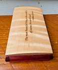 Vintage Wood Wooden Maple   Cherry Trinket Box With Poet Wallace Stevens Quote