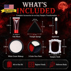 6pcs Halloween Vampire Makeup Kit With Fake Blood  Black White Red Face Body Pai