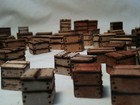 1 12 Miniature Crates 6 Piece Variety Artisan Solid Wood Blocks  Box  Diorama